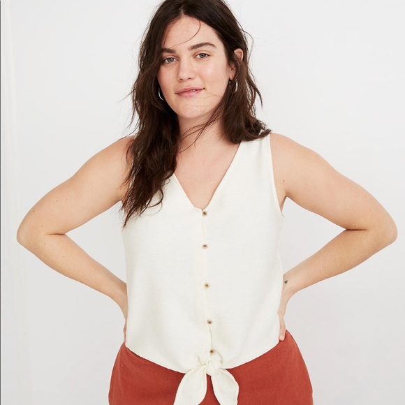 Madewell Tops - Madewell Texture & Thread Button-Front Tie Tank